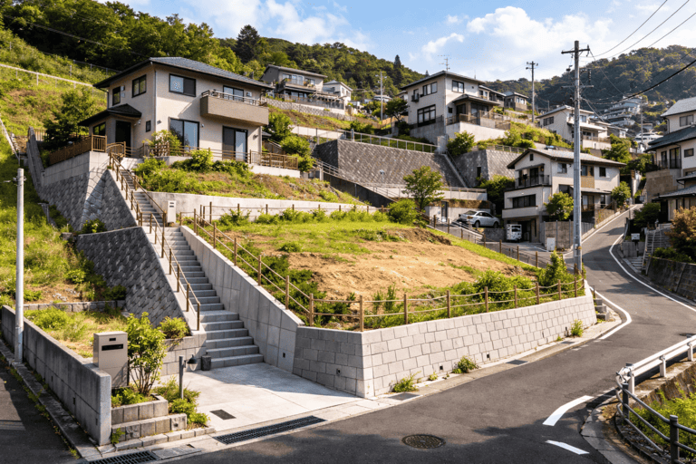 高台の土地 擁壁